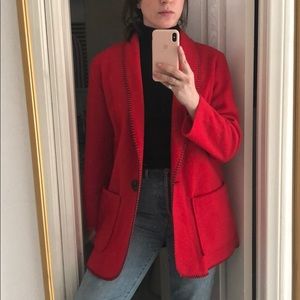 Vintage 90s red polar fleece jacket blazer
